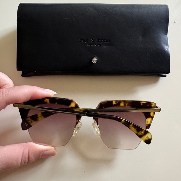 Rag & Bone Tortoise Shell Sunglasses with Black Case - Picture 3 of 8